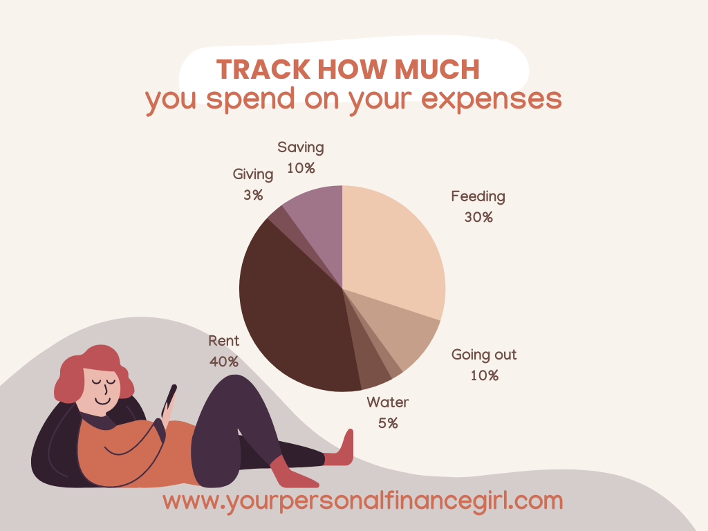 A picture showing a graph different ways to spend money